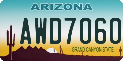 AZ license plate AWD7060
