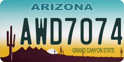 AZ license plate AWD7074