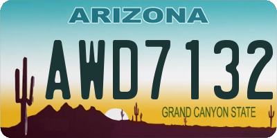 AZ license plate AWD7132