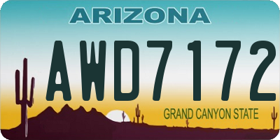 AZ license plate AWD7172