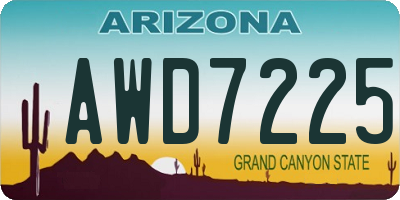 AZ license plate AWD7225
