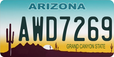 AZ license plate AWD7269