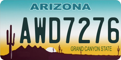 AZ license plate AWD7276