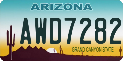 AZ license plate AWD7282