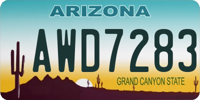 AZ license plate AWD7283