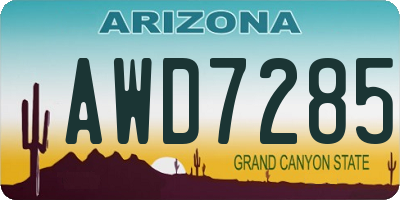 AZ license plate AWD7285