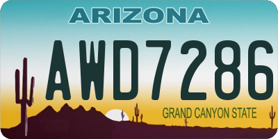 AZ license plate AWD7286