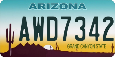 AZ license plate AWD7342