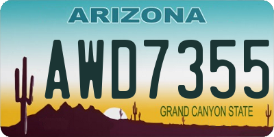 AZ license plate AWD7355