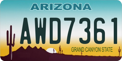 AZ license plate AWD7361