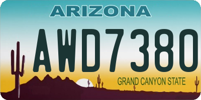 AZ license plate AWD7380