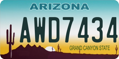 AZ license plate AWD7434