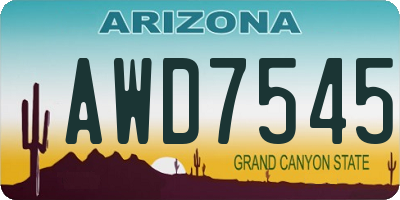 AZ license plate AWD7545