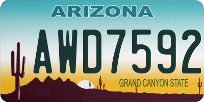 AZ license plate AWD7592