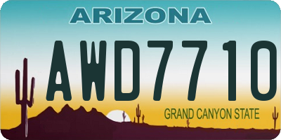 AZ license plate AWD7710