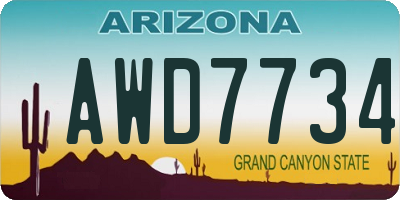 AZ license plate AWD7734
