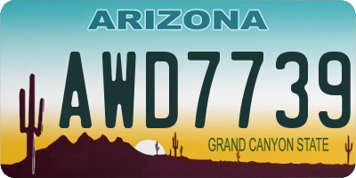 AZ license plate AWD7739
