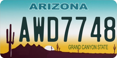 AZ license plate AWD7748