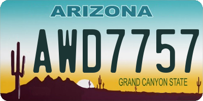 AZ license plate AWD7757