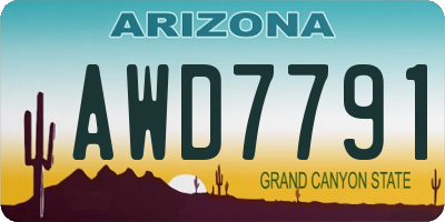 AZ license plate AWD7791