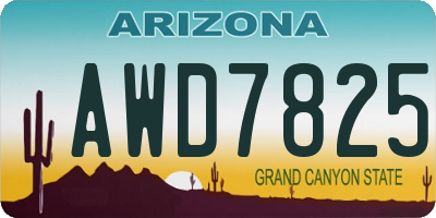 AZ license plate AWD7825
