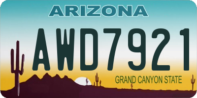AZ license plate AWD7921