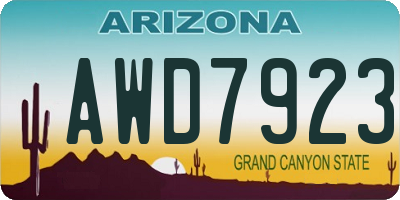 AZ license plate AWD7923