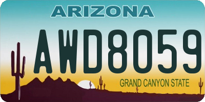 AZ license plate AWD8059