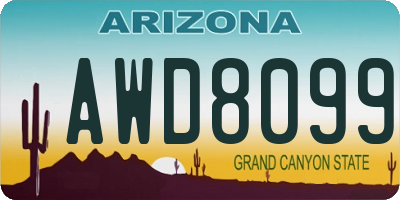 AZ license plate AWD8099