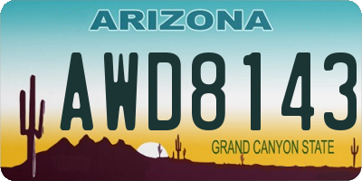 AZ license plate AWD8143