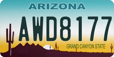 AZ license plate AWD8177