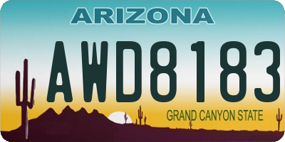 AZ license plate AWD8183