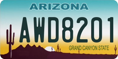 AZ license plate AWD8201