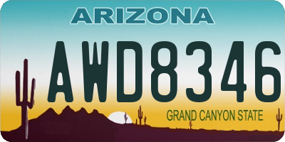AZ license plate AWD8346