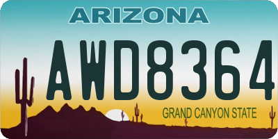 AZ license plate AWD8364