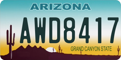 AZ license plate AWD8417
