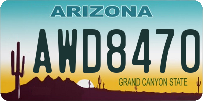 AZ license plate AWD8470