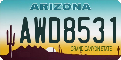 AZ license plate AWD8531
