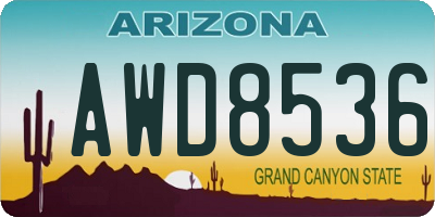 AZ license plate AWD8536