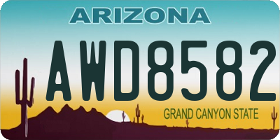 AZ license plate AWD8582