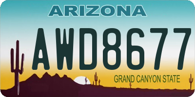 AZ license plate AWD8677