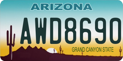 AZ license plate AWD8690