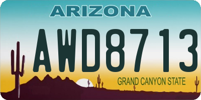 AZ license plate AWD8713