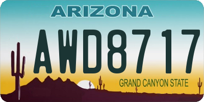 AZ license plate AWD8717