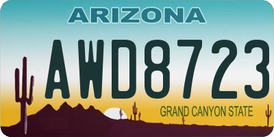 AZ license plate AWD8723