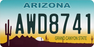 AZ license plate AWD8741