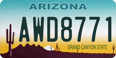 AZ license plate AWD8771