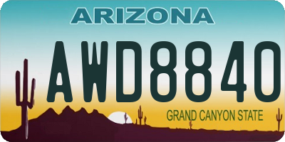 AZ license plate AWD8840