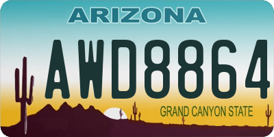 AZ license plate AWD8864