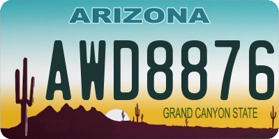 AZ license plate AWD8876